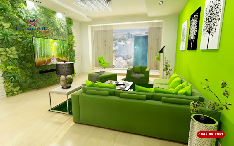 Màu xanh lá cây là màu của sự sinh sôi và thịnh vượng cho gia chủ thuộc mệnh Mộc