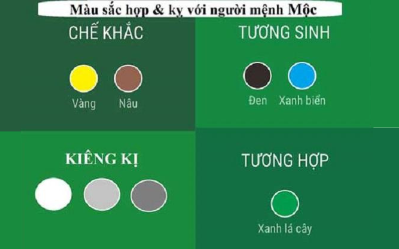 Mệnh mộc sơn nhà màu gì và mệnh mộc xung khắc với màu gì?